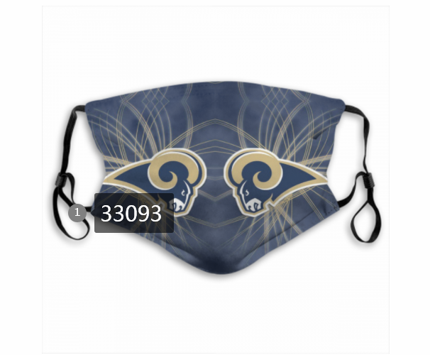 New 2021 NFL Los Angeles Rams #18 Dust mask with filter->nfl dust mask->Sports Accessory